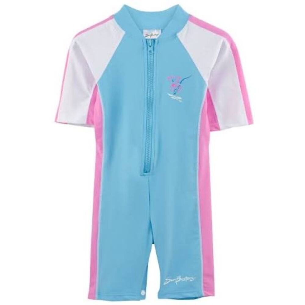 SunBusters Girls 4/5 Sunsuit Short Sleeve UPF 50+ Blue Mallow NWT